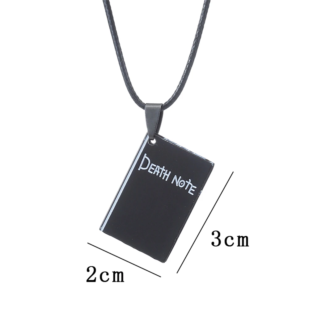 Anime Death Note Necklace Rope Leather Choker Fashion Black Note Book Model Pendant Necklace For Women And Men Accessory