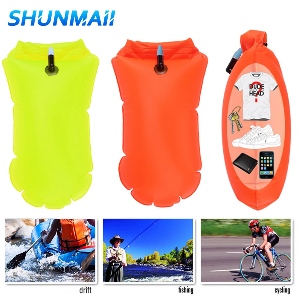 Inflatable Open Swimming Buoy Tow Float Dry Bag With Waist Belt For Boating Rafting Swimming Bucket Water Sport Safety Bag waterproof bag swimming bag dry bag swimming buoy