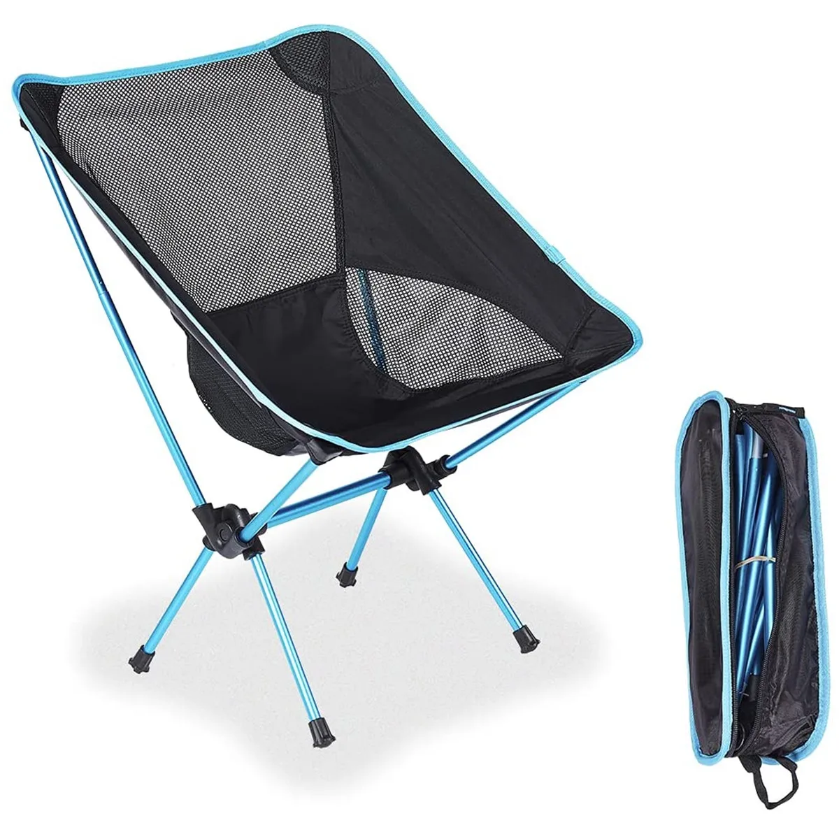 Chaise pliante ultralégère 2 pièces pour pêche, camping et voyage - Siège portable pour extérieur