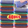 10/30pcs Steel Wire Sponge Wipe Non-stick Oil Brush Double Sided Cleaning Cloth Kitchen Dishcloth Scouring Pad Rag Cleaning Tool