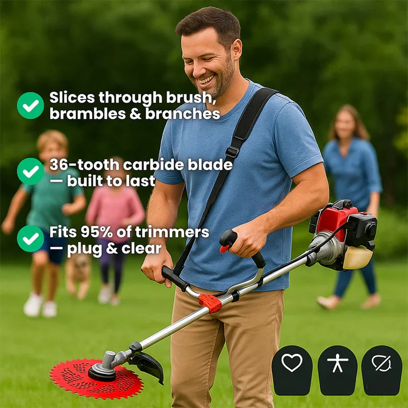 9 Inch 36 T Brush Cutter Blades Replacement Grass Trimmer Cutting Disc Grass Brush Cutter Disc Blade for Garden Power Tool