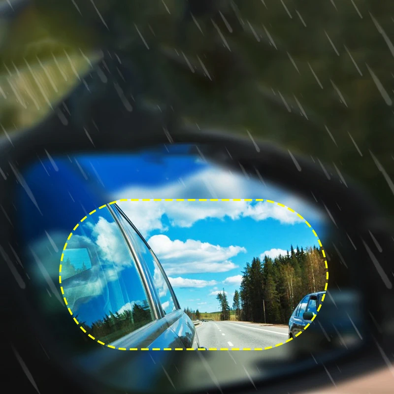 2pcs/set Car Rearview Mirror Protective Film Anti Fog Membrane Anti-Glare Waterproof Rainproof Car Sticker Clear Film