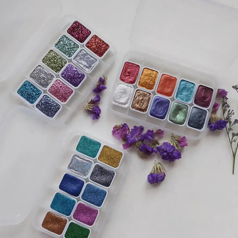 10 Colors 1.0ml Pearlescent Watercolor Pigment