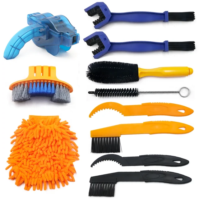 Bike Chain Cleaner Brush Set - Motorcycle Chain Cleaning Kit Bicycle  Cleaner and Degreaser Bike Chain Lube Wheel Brush Cleaner Tool Set -  Motorcycle Accessories Mountain Bike Chain Brush Cleaning Tool 