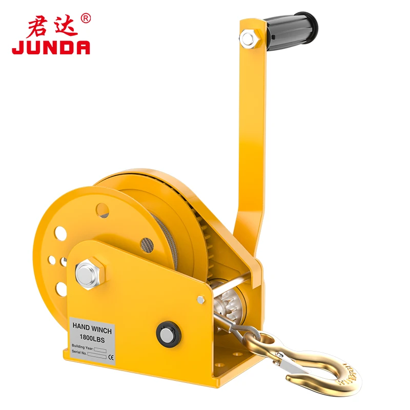 Junda Self-Locking Hand Winch 1200LBS 1800LBS 2600LBS Small Wire Rope Boat Winch