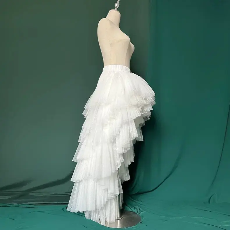 Petticoat Skirt Simple Short Front Long Back Skirt Detachable Mesh Tail Petticoat