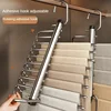 Folding Magic Pants Hangers 5/9layers Stainless Steel Space Saving Clothes Rack Organizer For Wardrobe Trousers Jeans Scarf 1