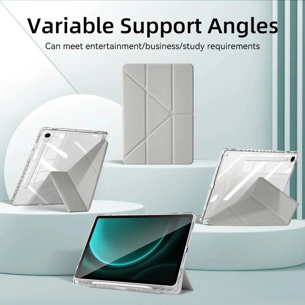 Versatile Y-Fold Stand Smart Tablet Case with Pencil Holder
