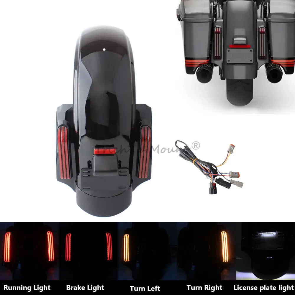 LED Rear Fender System Fit For Harley Touring Road King Glide 14-Up CVO - View #5