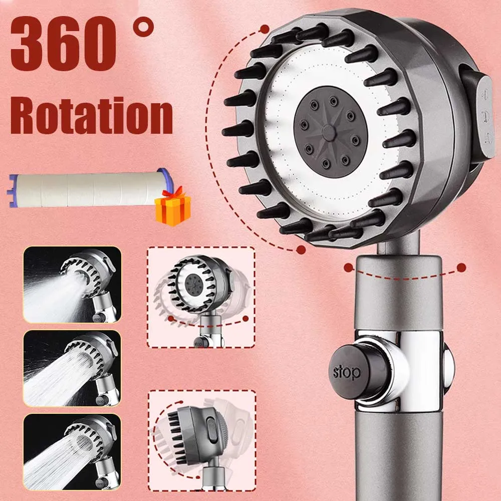HandheldMassageShowerHeadwithFilterHighPressure3Modes