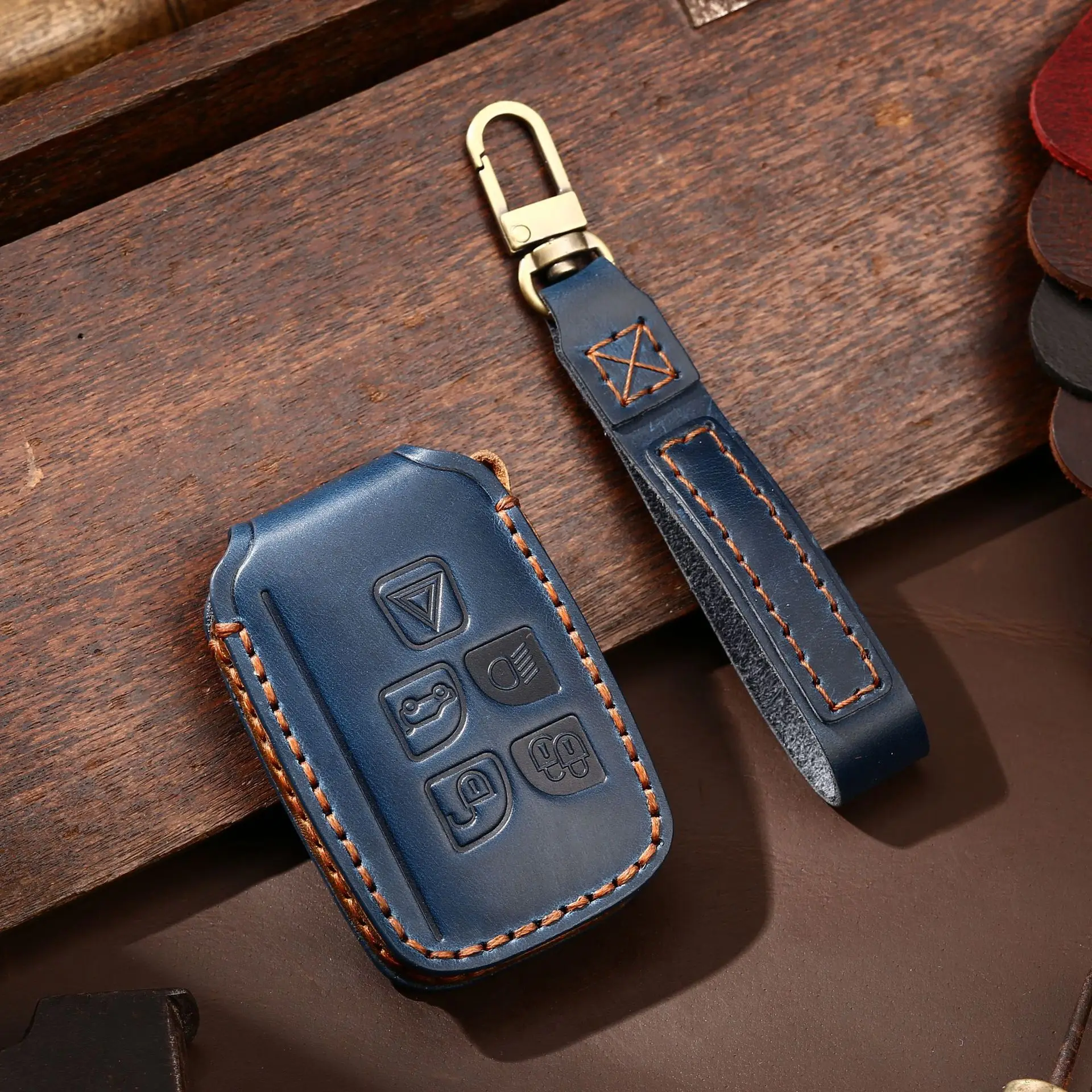 Leather Car Key Case Cover Fob for Jaguar XFL XEL Land Rover