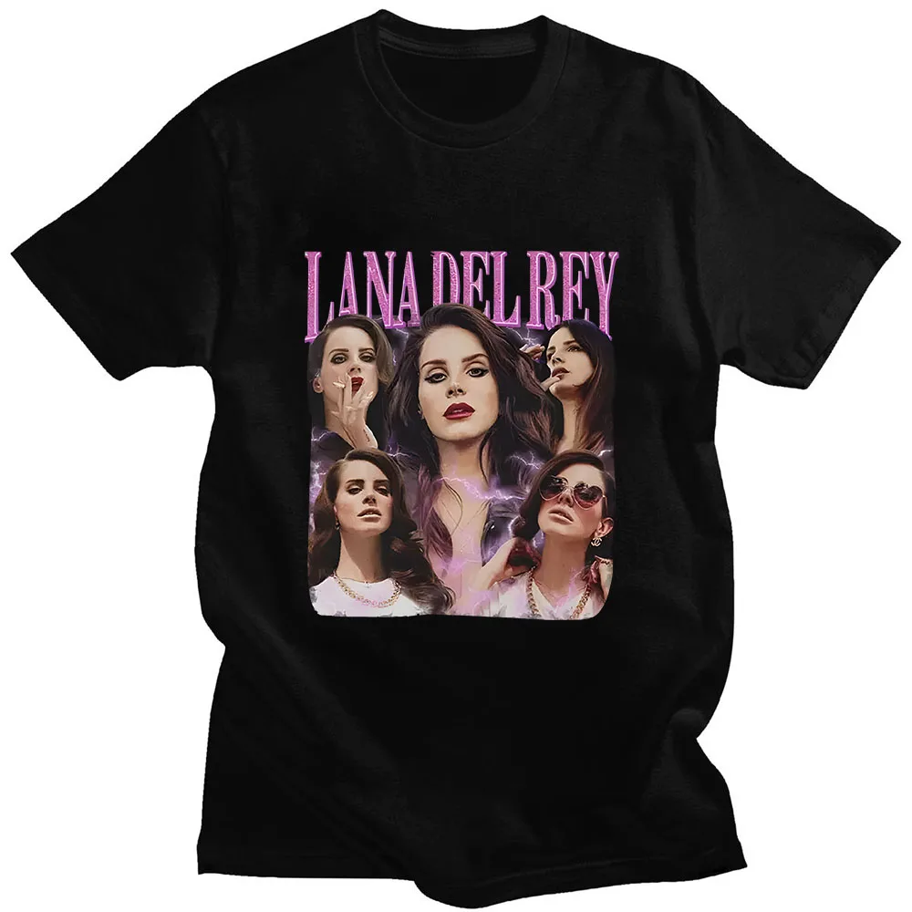 

Singer Lana DelRey T-shirt Vintage Casual T Shirts 100% Cotton Female/Male Clothing Summer Loose Short Sleeve Print Tshirts
