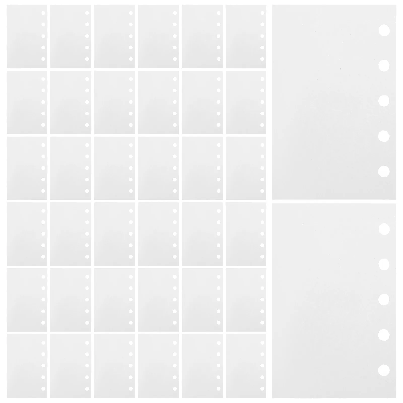 100Pcs 스티커 앨범 바인더 페이지 양면 이형지 4.1x2.6 스티커 정리함 보관 앨범용 펀칭 바인더 인서트