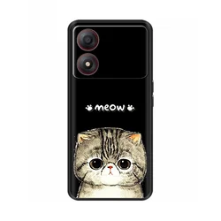 Cute Soft Black Silicone Shockproof Phone Back Case - Enhanced Protection Shell for ZTE Blade A34 (00019)