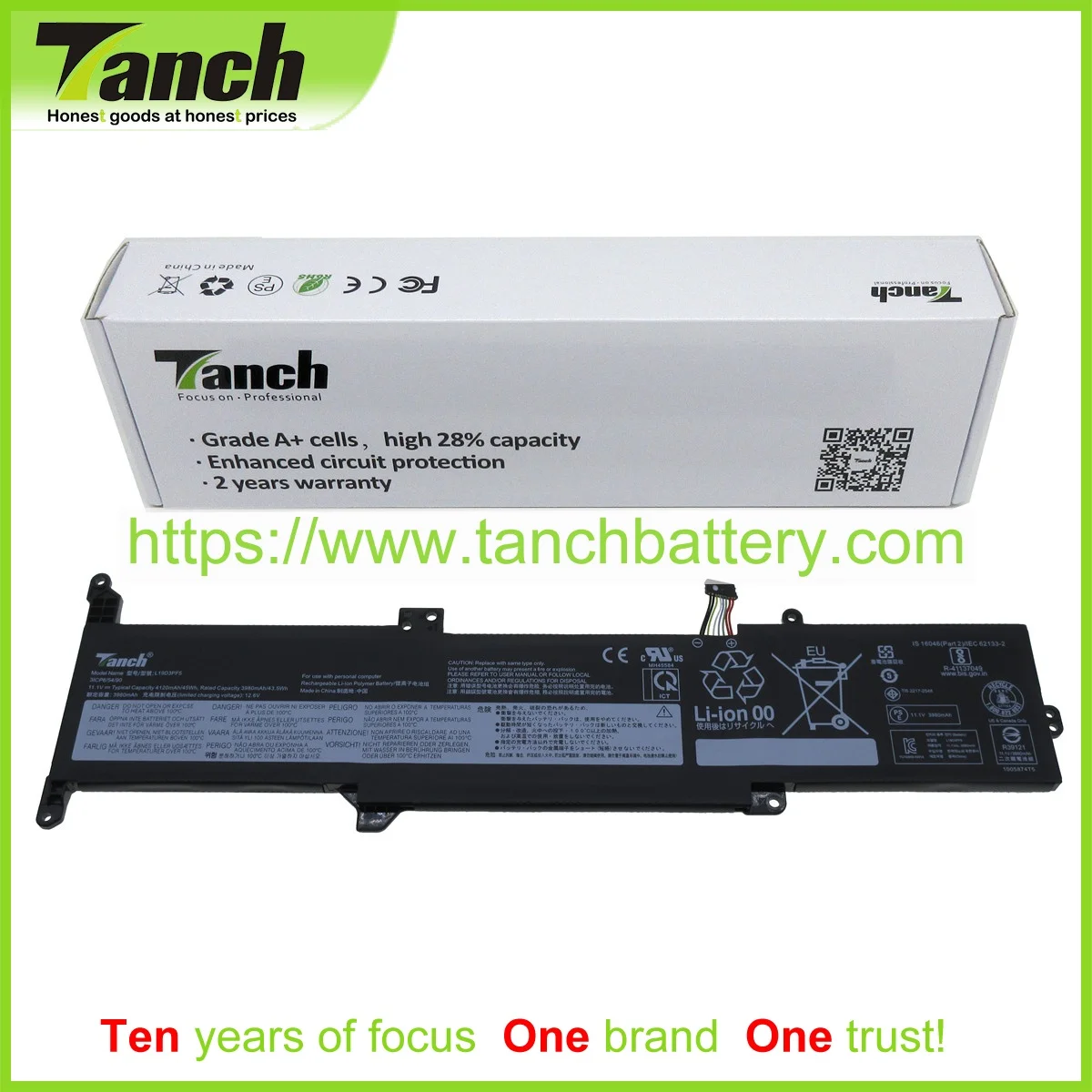 

Аккумуляторы Tanch для ноутбуков LENOVO 5B10X02599 L19L3PF5 5B10X02607 SB10X02596 SB10X02598 IdeaPad 3-14ADA05 11,34 V 3Cell