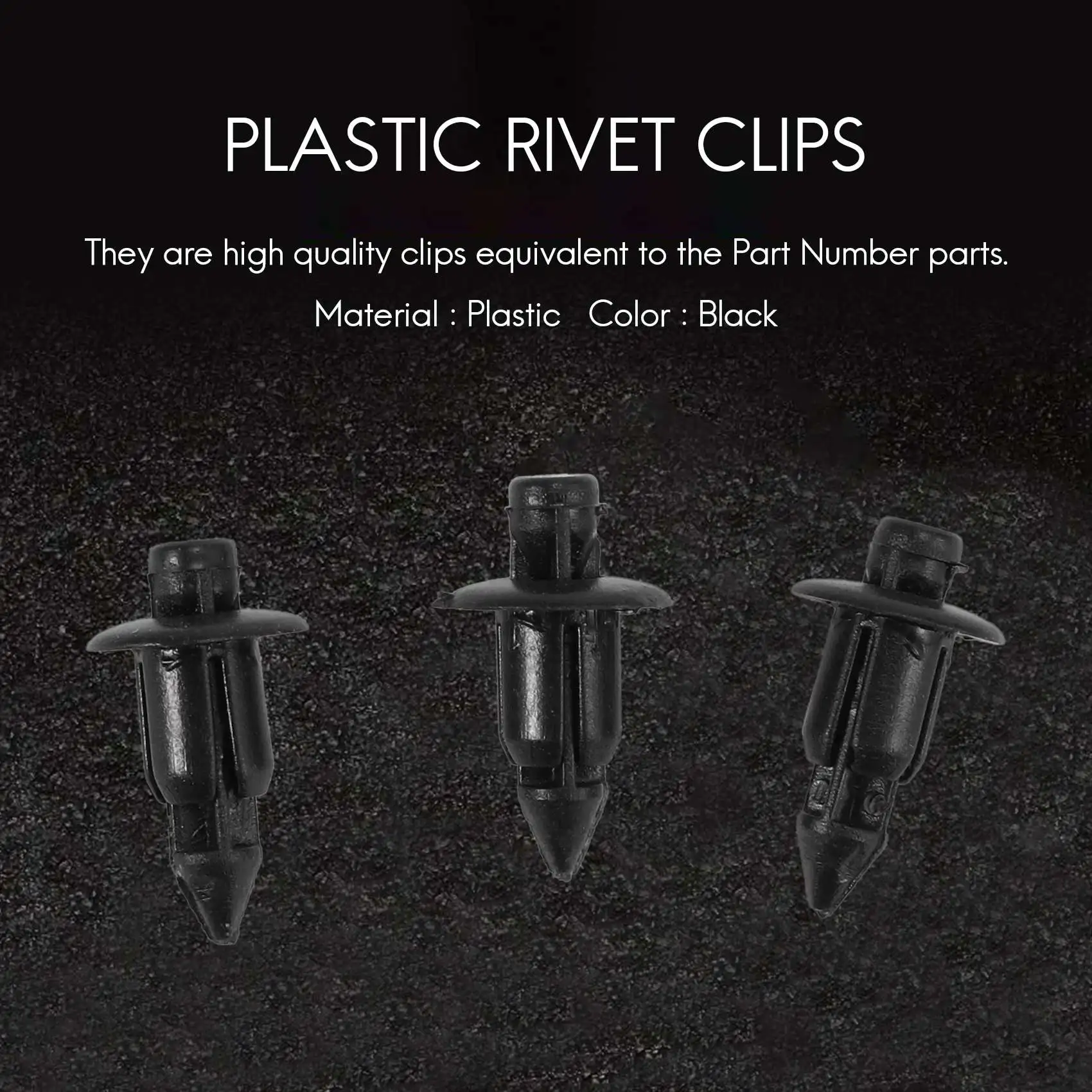 50x Plastic Rivet Bike Fairing Trim Panel Fastener Clips 6mm for Honda Yamaha Black bike fairing clips