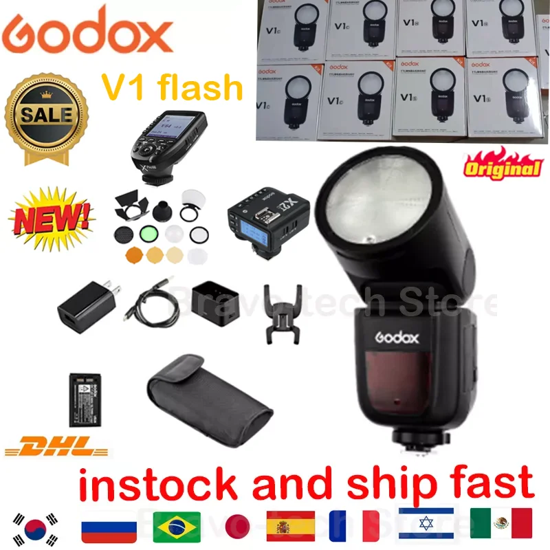 Вспышка Godox V1 V1S/V1N/V1C TTL Li-Ion для фотостудии | Электроника