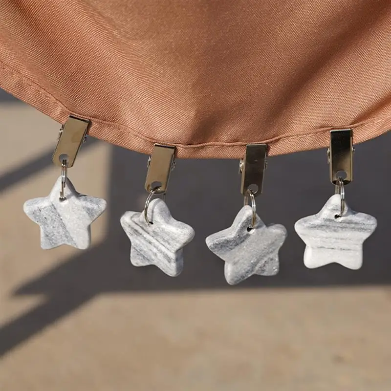 4pcs Tablecloth Weights Marble Table Cover Weights Anti-Skid Outdoor Curtain Shower Pendant Drapery Weights Table Cover Clips 2