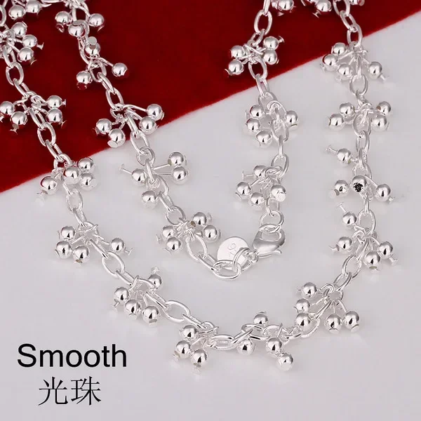 925 Sterling Silver beads chains necklaces women luxury designer jewelry fashion party wedding accessories gifts pendant necklace,silver necklace,silver necklace charms