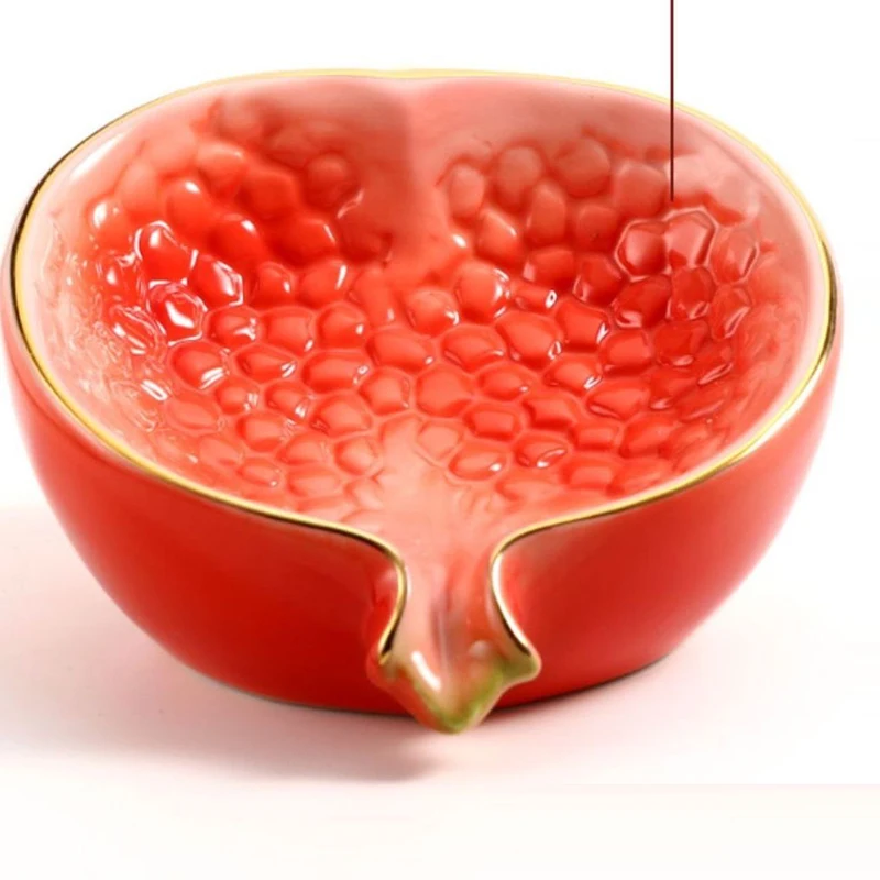 Ceramic Soap Dish, Home Bathroom Supplies, Creative Light Luxury Cute Pomegranate shape Soap Box No Punching Draining Water, 1Pc