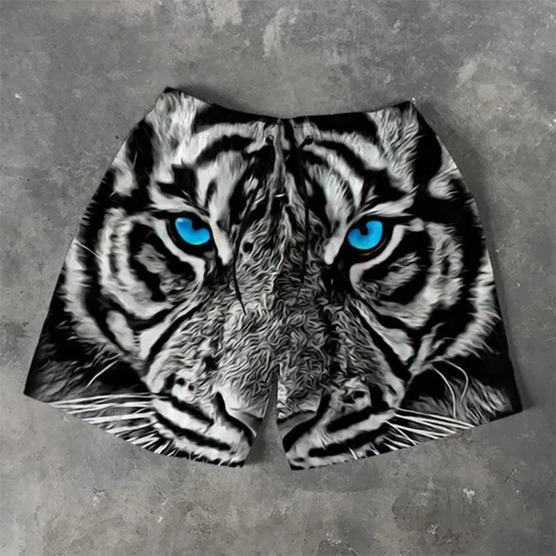 

Fashion Animal Short Pants For Men 3D Printing King Of The Forest Tiger Personality Swimwear Trunks Casual Unisex Beach Shorts
