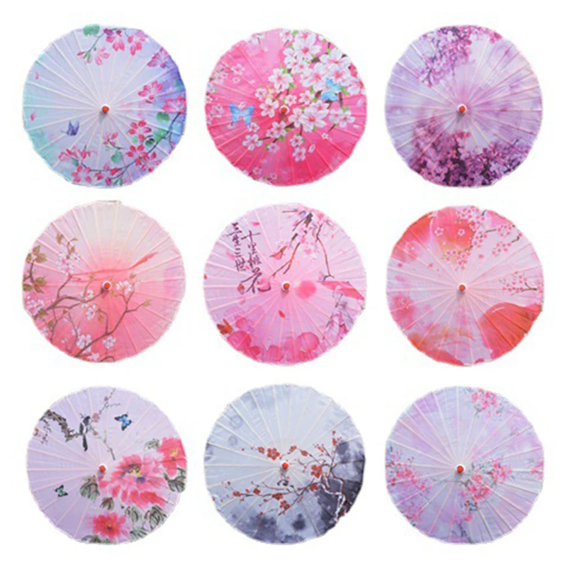 Silk Cloth Women Chinese Style Umbrella Cherry Blossoms Ancient Dance Umbrella Photography Ancient Style Dance