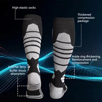 GTUBIKE nouveau hiver chaud chaussettes de Ski anti-dérapant épaissi Compression Snowboard chaussettes thermique évacuant l'humidité genou chaussettes hautes 5
