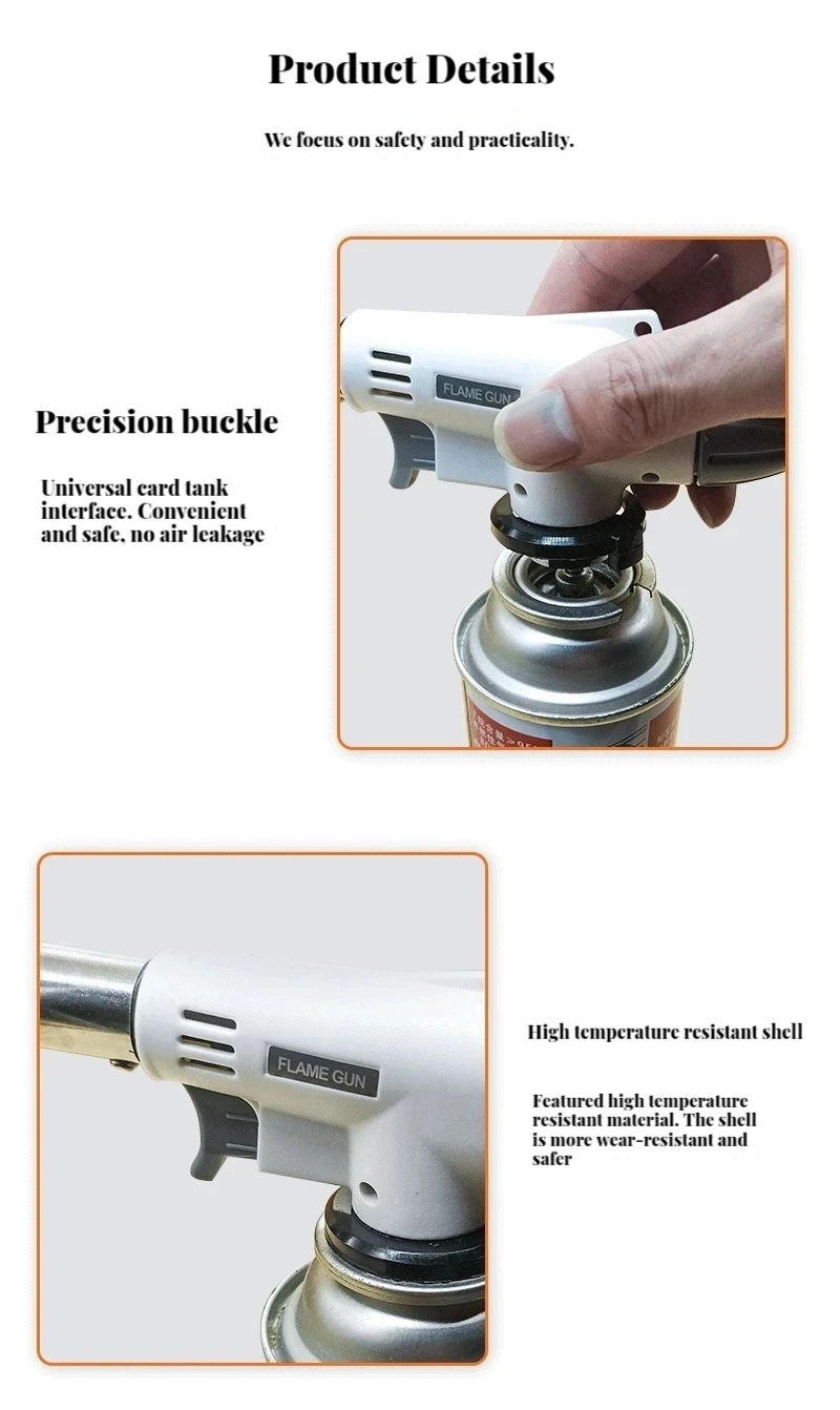 Description Picture 4 of itemTorch Cooking AutoIgnition Butane Gas Welding-Burner Welding Gas Burner Flame Gas Torch Flame Gun Blow for BBQ Camping Cooking