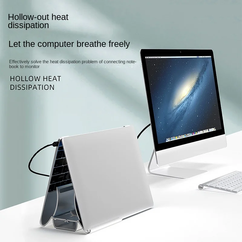 Vertical Laptop Stand Heat Dissipation Non-slip Silicone Gravity Holder MacBook Surface IPad Tablet Fixed Storage Accessories