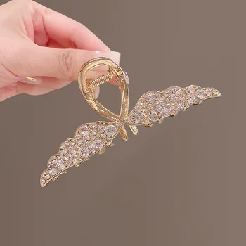 Garra de cabelo elegante asas de anjo rhinestone strass