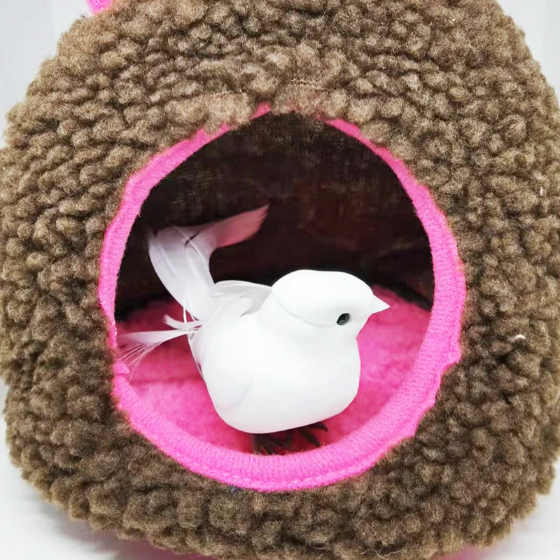 Winter Warm Bird Parrot Nest House Polar Fleece Parakeet Hammock Small Pet Hanging Swing Bed Cave Birds Cage Accessories Oiseaux