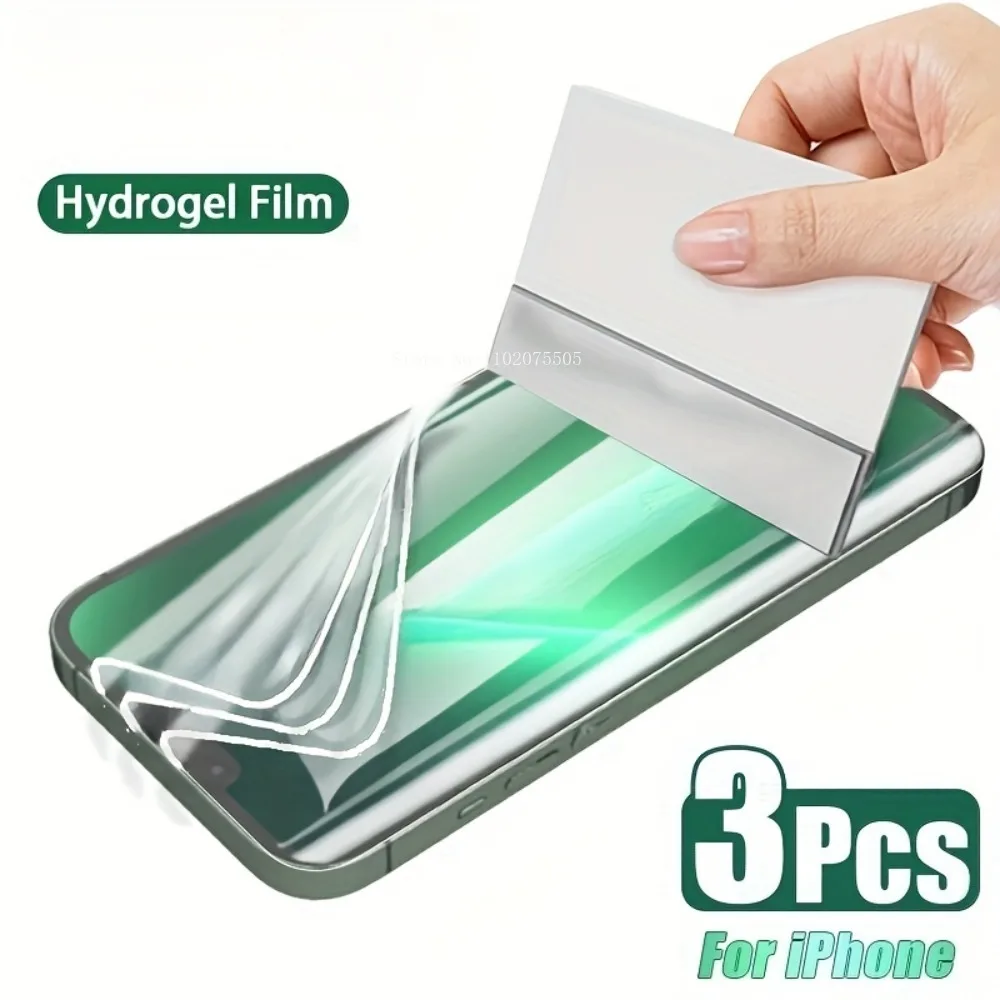 3 pièces Film Hydrogel pour IPhone 17 Pro 17 Promax 15 Plus 13 Promax Film de protection d'écran en TPU souple 16E 16 14 Plus 11 12Mini XS X XR