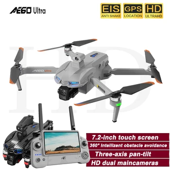 Drone 4K AE60 Ultra con giunto cardanico a 3 assi Telecamere Dual HD Laser Evitamento ostacoli GPS Intelligente Segui lungo tempo di volo Regalo per adulti