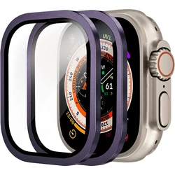 2PCS Premium Aluminum Alloy Case with Tempered Glass Anti - Scratch Screen Protector - Ultra 1 2 49MM 2PCS (Purple - Purple)