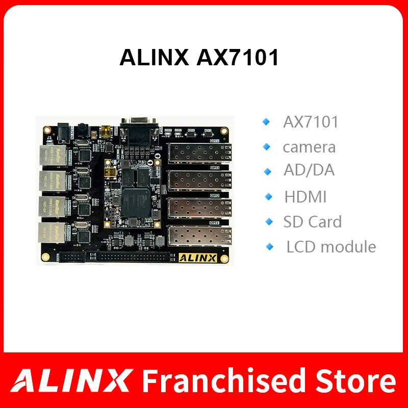 

ALINX AX7101 Brand XILINX A7 FPGA Development Board Artix-7 XC7A100T 4 Ethernet 4 SFP RS232 VGA fpga Evaluation kit