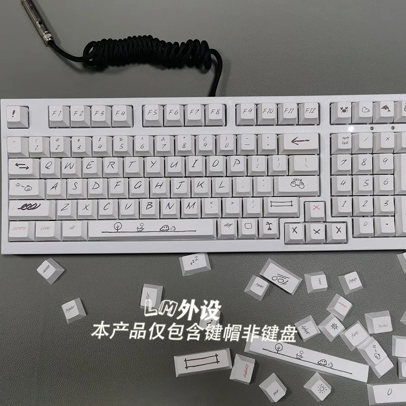 131 клавиш, граффити, Минималистичная клавиатура для Cherry Mx Switch, механическая клавиатура, Минималистичная клавиатура с вишневым профилем PBT, колпачки для клавиш «сделай сам» (art.: 3920c3cbfebfa) - 3920c3cbfebfa