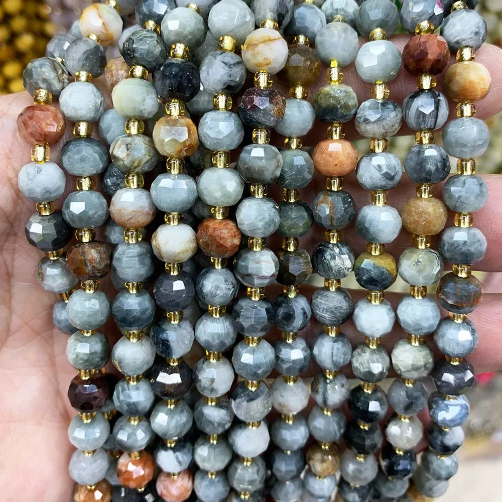 Natürliche Amazonit-Abacus-Perlen, 6 x 8 mm, poliertes Tigerauge, Abstandshalter, Perlen für DIY-Herstellung von Schmuck, Zubehör, Armband, Halskette