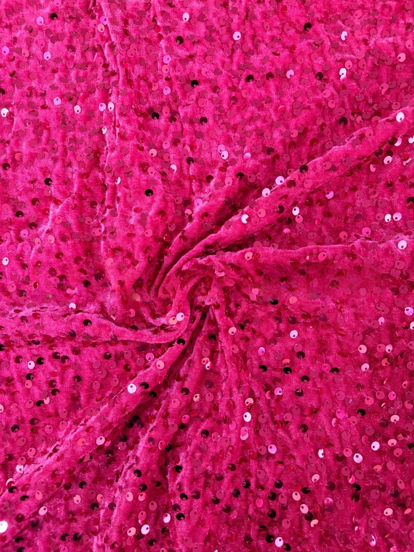 Vibrant Multicolor Sequined Embroidered Velvet Fabric