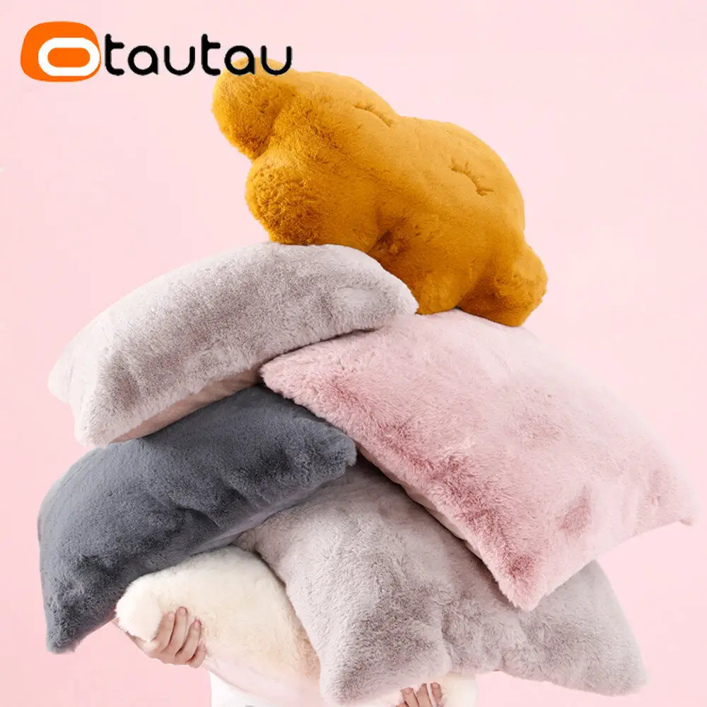 OTAUTAU 탑 소프트 푹신한 가짜 토끼 모피 던지기 베개 케이스 소파 소파 쿠션 베개 커버 필러 없음 애완 동물 침대 ZT2TM1T