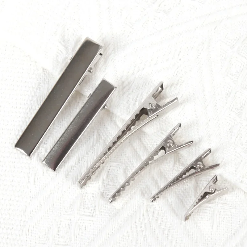 50Pcs Metal Alligator Hair Clips Duckbill Blank Setting Base DIY Women Hairpins Barrette Ornament Hair Styling Tool Accessories