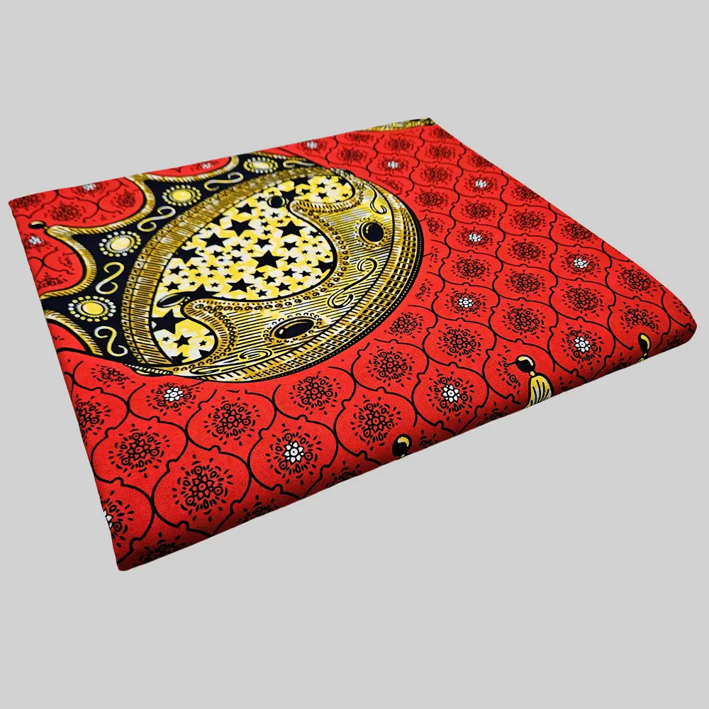 Original Super Holland Wachsdruckstoff, neues Design mit Krone, afrikanischer Stoff zum Nähen von Kleidung, 6 Yards. – Detail 2
