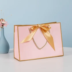 Custom Bridesmaid Gift Bags with Personalized Names - Perfect for Bridal Parties and Weddings (PInk - Gold)