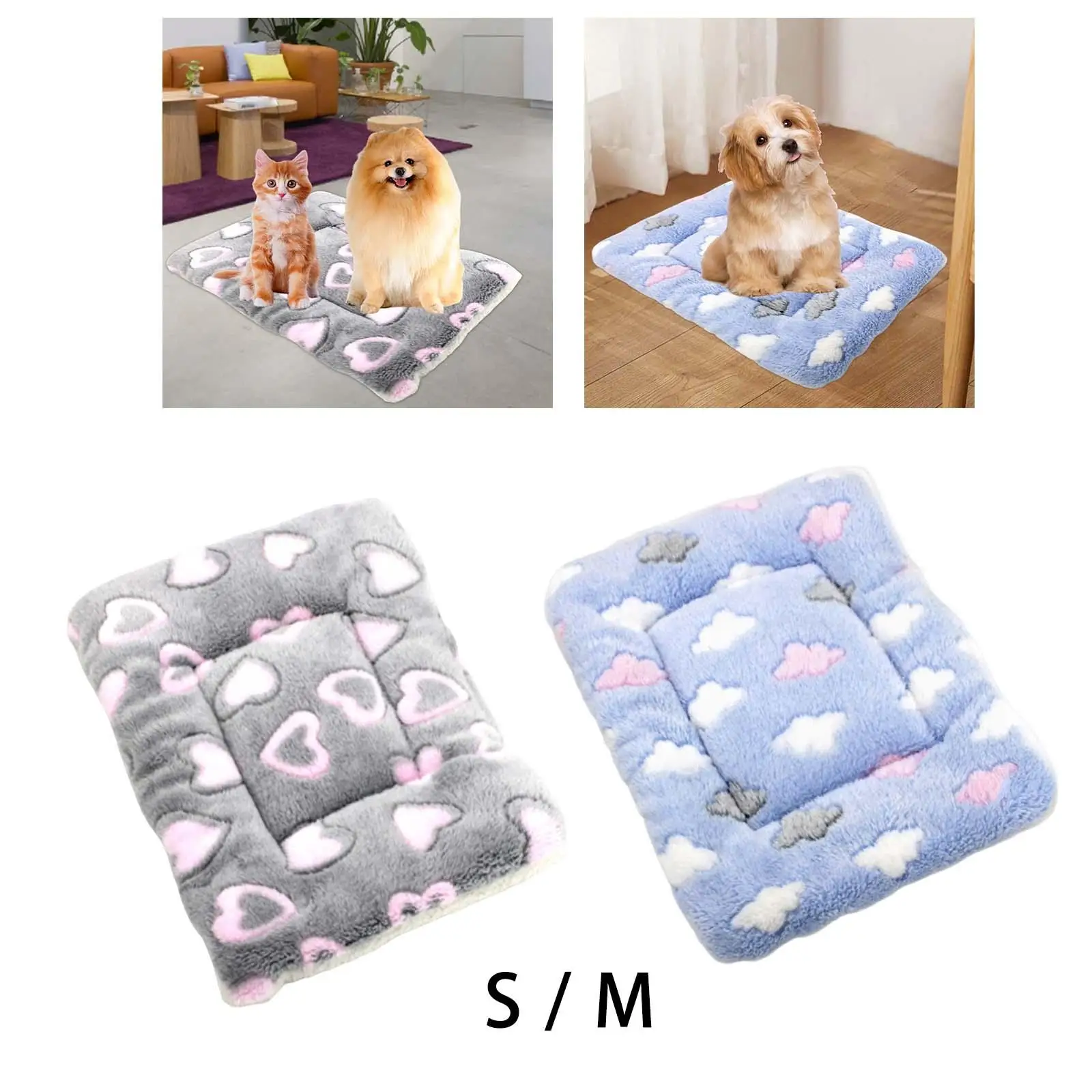 Dog Bed Mat Comfortable Cute Warm Soft Kennel Cat Bed Mats Pet Pad for Household Bunny Autumn Winter Doggy Cats or Small Dogs