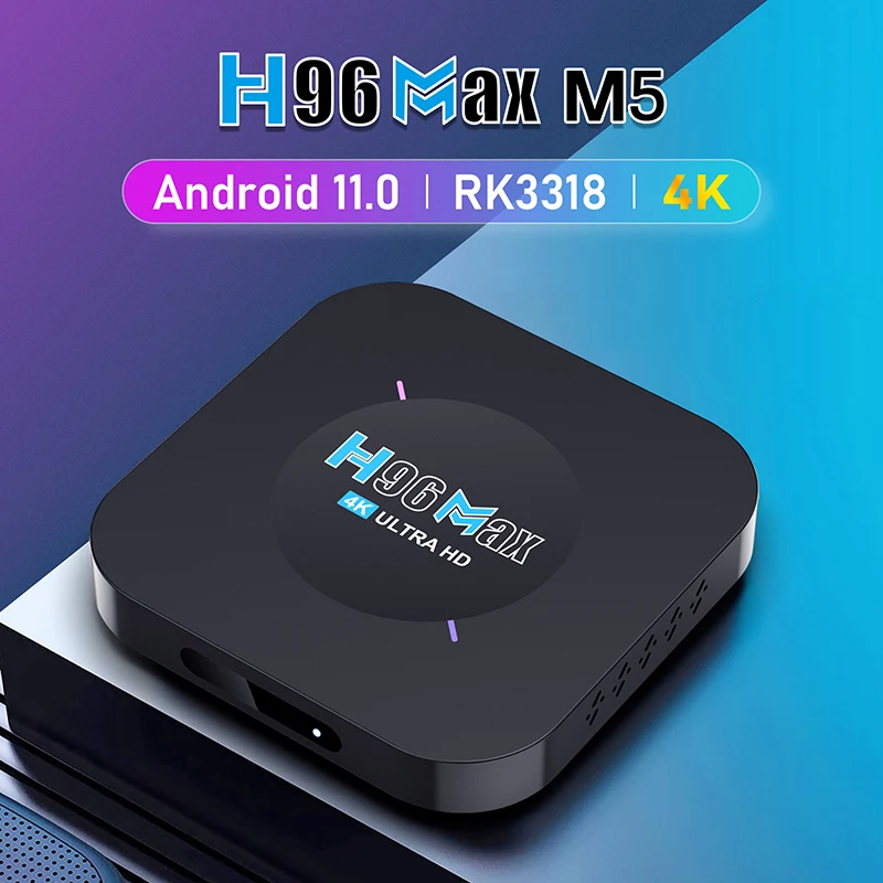 

New H96MAX M5 Android 11 TV BOX WIFI6 8K Smart TV BOX RK3318 Chip 8K Andorid 11.0 Set Top Box Decoder H.265 video player