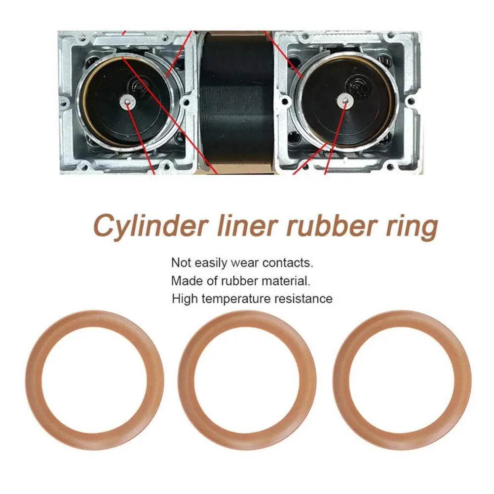 Insulated Pump Piston Ring Rubber Piston O-Ring Air Compressor 550/1100/1500W Oil-Free Silent Cylinder Liner Pneumatic Parts air compressor connecting rod piston ring 3pcs air compressor piston ring pneumatic parts for 42 47 48 51 52 65mm cylinder