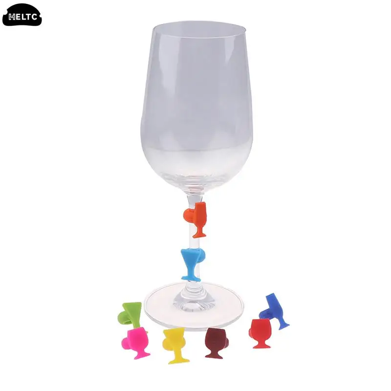1/6/8/12pcs Mini Circle Wine Glass Marker Cup Identification Ring Recognizer Label Marker Party Accessories Mark Party Supplies