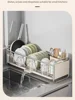 Multifunctional Kitchen Sink Next to The Bowl Drain Tray Rack Sink Storage Dishes Narrow Drying Dishes and Chopsticks Holder 6
