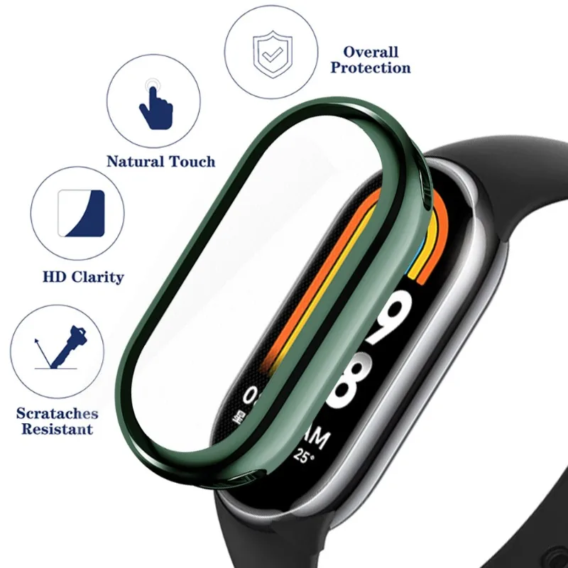 Soft Protective Cover for Xiaomi Mi Band 8 Case Full Screen Protector Shell Bumper Plated Case SmartWatch Accessories for Xiaomi