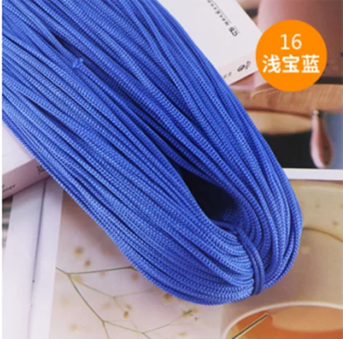 200M 3mm Color Nylon Cord Thread Crochet Hollow Line Macrame DIY Hand-Woven Bracelet Braided Handicrafts/Shoes 
