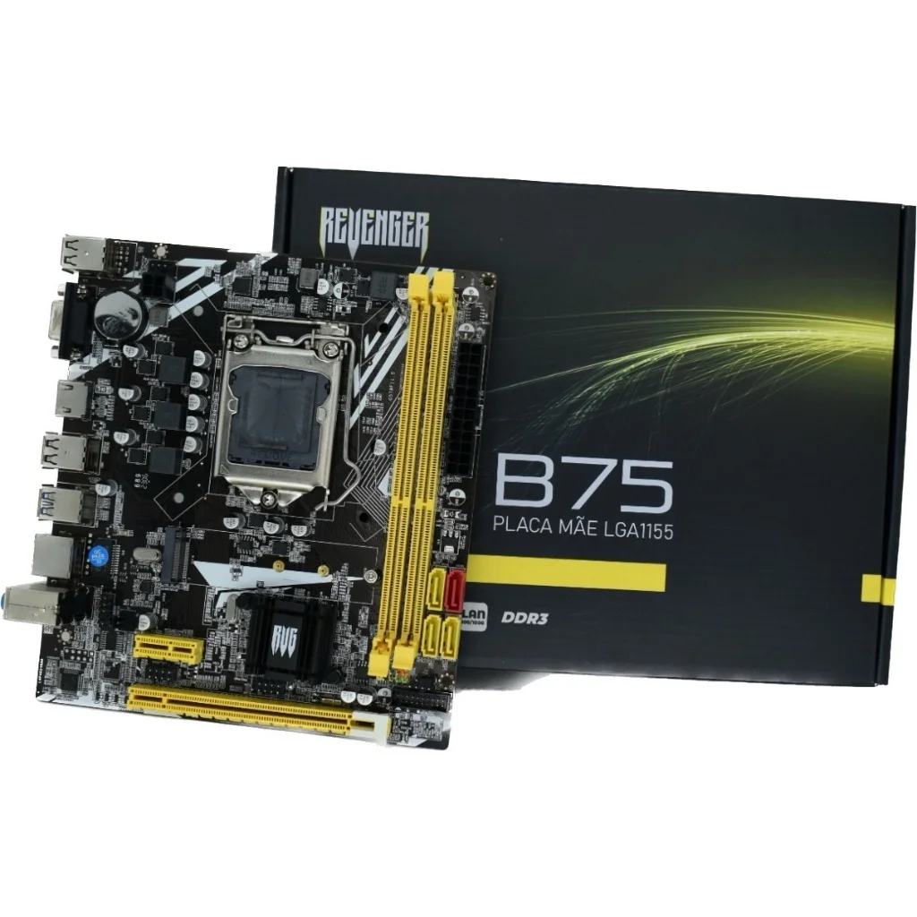 Placa Mãe Gamer LGA 1155 B75 DDR3 M2 NVMe i3, i5, i7 Lan Gigabit - Imagem 4